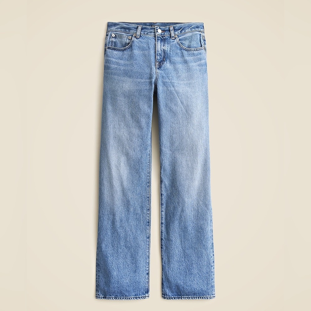 Jcrew mid rise relaxed straight jeans